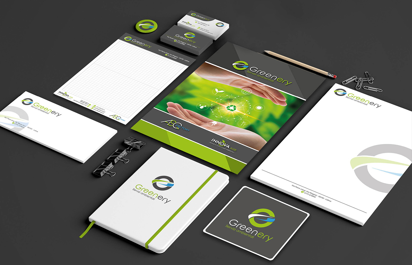 Greenery - Scelta del naming, creazione logo, immagine coordinata, brochure aziendale