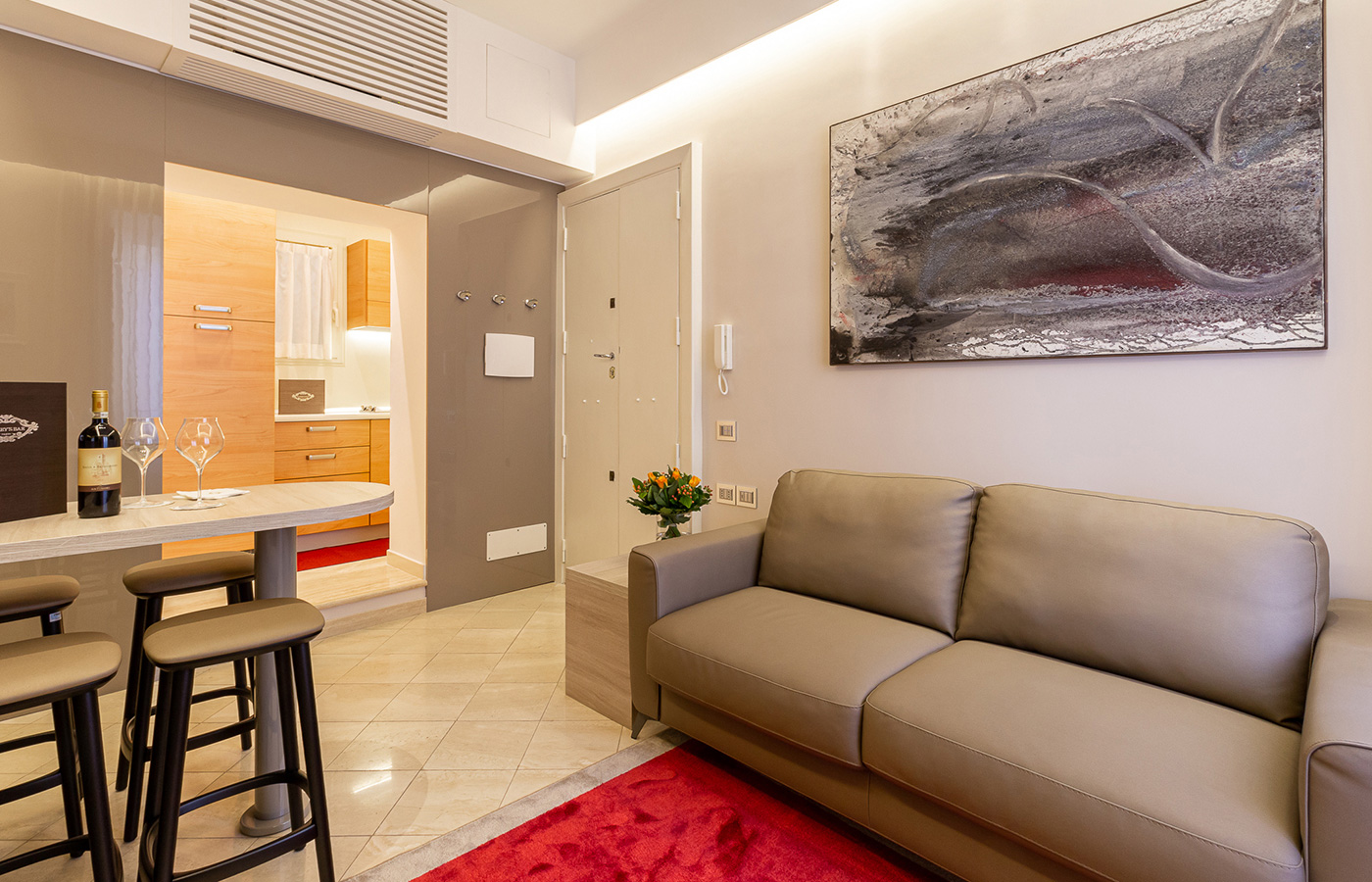 Hotel 5 stelle - Shooting fotografico d'interni per Hotel nel centro di Roma, dettaglio salottino