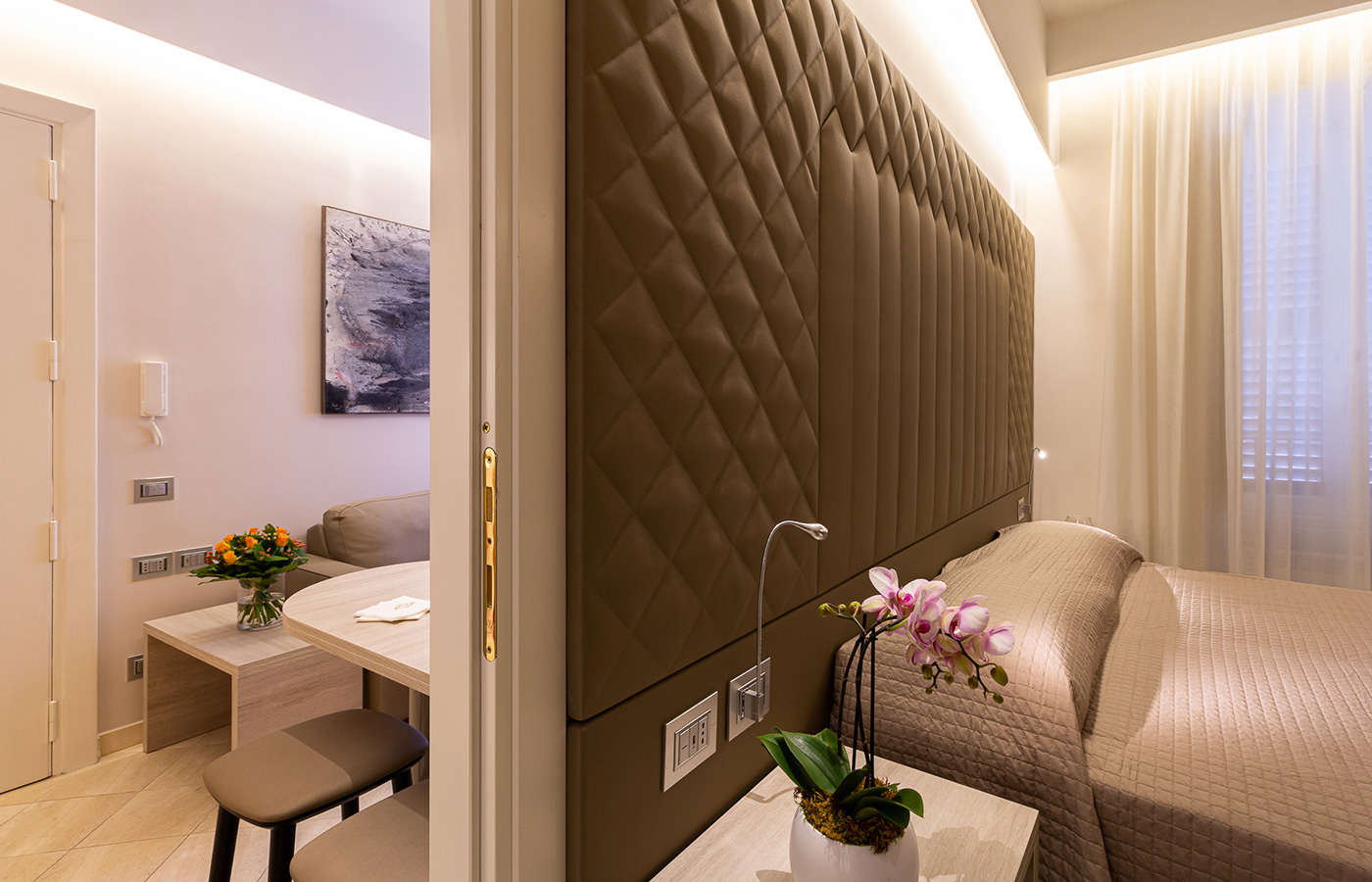 Hotel 5 stelle - Shooting fotografico d'interni per Hotel nel centro di Roma, dettaglio camera